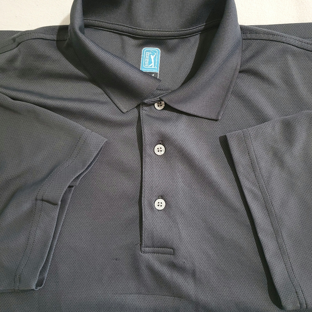PGA Tour Polo Shirt Golf Airflux Short Sleeve Polo Shirt Size Large
